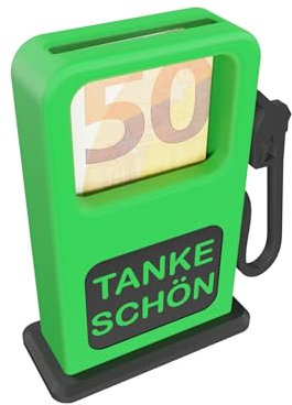 Tankgutschein Geldgeschenk - 3D Tanksäule für Geldgeschenke | Zapfsäule | für Geldscheine | Spritgeld | Tankeschön | $$$ Tanke | Rot, Grün, Blau (Grün_Tanke)