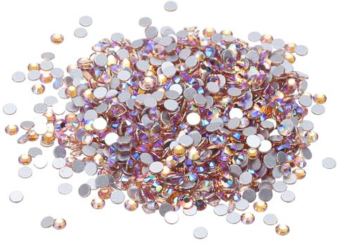 PATIKIL SS6/1440Pcs Glass Diamante Rhinestone, Man Made Gems, AB Champagne