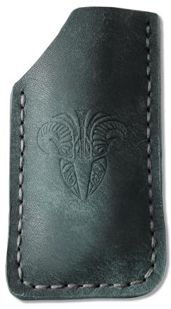 CAVOL Messer AS01 Handmade Leder EDC Tasche Slip, Leder EDC Tasche Scheide für 3,39 Zoll Klappmesser Leather EDC Pocket Sheath (Mittelblau-3.39 Zoll)