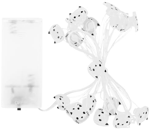 ZCCZJS 3 Stück Katzen-Lichterkette, beleuchtete Halloween-Dekorationen, Halloween-Batteriebetriebene Lichter, Hängelampen, Innenlaterne, Kronleuchter, Halloween-Lichter, batteriebetrieben, weiß