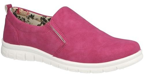 Cushion Walk Mocassini slip-on da donna in memory foam, Fucsia, 41 EU