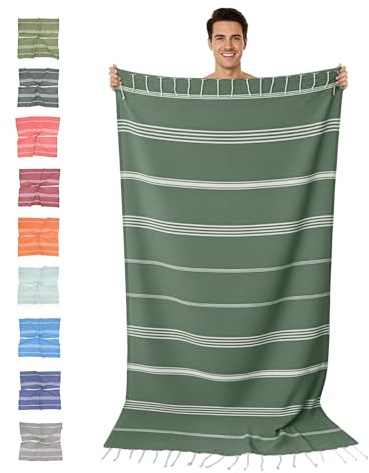 furora HOLIDAY Hamamtuch groß 100x200 cm (Baumwolle), Strand-Saunatuch Damen Herren Saunahandtuch: dünn, kompakt, lang - Strandtuch Hammam Sauna Tuch XXL, Handtuch: Strandhandtuch Urlaub Must Haves