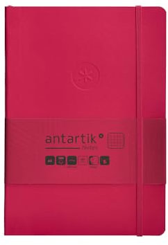 Antartik Notizbuch mit Gummiband, Softcover, A5, kariert, Bordeaux, 80 Blatt, 80 g, FSC.