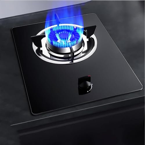 Gaziniere Gaz - Cuisinière À Gaz Portable D'intérieur - Plaque De Cuisson À Gaz À Brûleur Unique Cuisinière À Gaz NG/GPL, pour Caravane Table De Cuisson Autonome en Verre Noir Camping, 4,1 KW(NG)