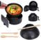 EOAMGO Noodle Bowl with Lid, Ramen Bowl Set, Microwave Noodle Bowl with Chopsticks and Fork, Instant Noodle Pot Soup Bowl with Lid, 1200ml Portable Large Ramen Bowl with Salad Bowl, BPA Free (Black)