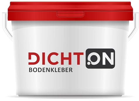 Bodenkleber 3kg - Universalkleber Teppich, PVC, CV, Linoleum, Kork, Vinylboden kleben, Parkett Kleber - lösemittelfrei, emissionsarm, Klebemittel, Fußbodenheizung geeignet © DICHTON D.80W