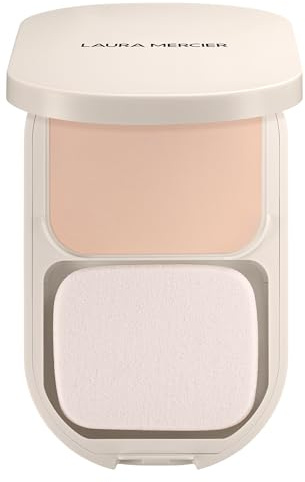 Laura Mercier Real Flawless Feather Matte Powder Foundation, 16 HR Fade-Proof Wear, Hydration & Shine Control, Weightless Face Powder Compact, Hyaluronic Acid Infused, 1N Marzipan 