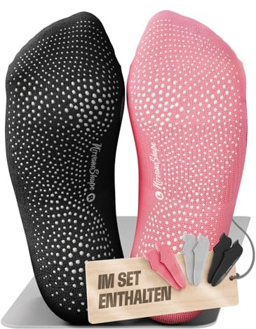 NirvanaShape Yoga & Pilates Socken - Rutschfeste Yogasocken mit ABS Noppen für Damen u. Herren - Anti-Rutsch Stoppersocken aus bequemer Baumwolle [ÖKO TEX zertifiziert]