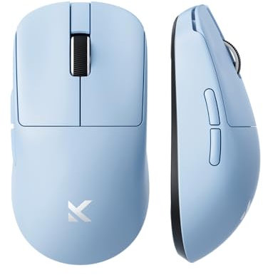 MCHOSE L7 Pro Souris Superlight 39 g avec Récepteur Personnalisé 8K sans Fil Ultra Rapide, 26 000 DPI avec Taux de Rapport 8 K Hz, Souris de Jeu sans Fil/Filaire BT/2,4 G, Batterie 200 Heures Bleu