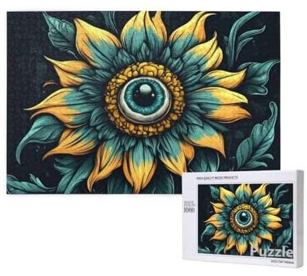 Sonnenblume Puzzle 3000 Teile Erwachsene, Groß Puzzle Auge Muster Design, Holz Jigsaw 122x81cm Size mit Geschenkboxverpackung, Wanddeko Wohnzimmer, Geschenke für Frauen, Geschenke für Männer,Model540
