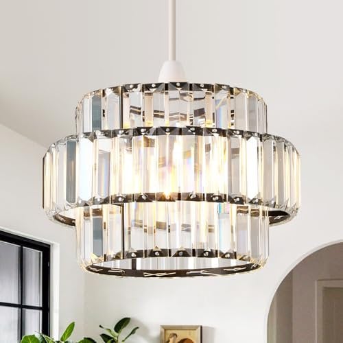 HARPER LIVING Easy Fit Pendant Shade, Matt Black Ceiling Light Shade with Diameter 27cm - Modern Lamp Shades for Bedroom, Kitchen, Living Room