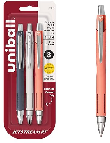 uni-ball Jetstream RT Pens - NY Times Wirecutter Best Pen for Over a Decade - Pack of 3 Black Fine Point Pens, 0.7mm - Back to School