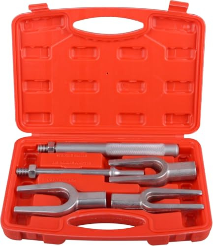 MoEnergy 5-Piece Ball Joint Separator Set, Pickle Fork Tool Set, Tie Rod Removal Tool Set, 1-1/8, 15/16, 11/16, for Cars and Light Vans, with Suitcase