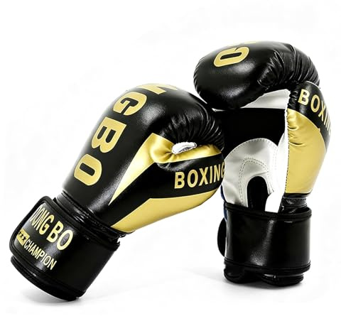 Guantoni da boxe per bambini, Guanti da boxe in PU, 3-12 anni, 6 oz, Nero