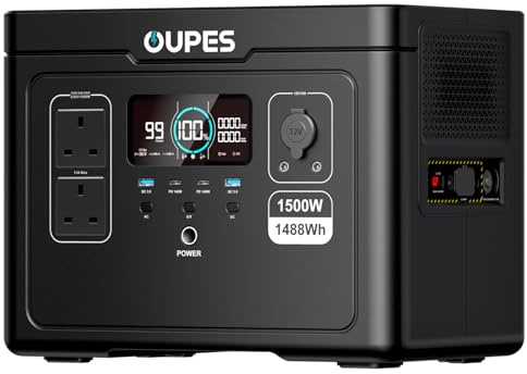 OUPES Exodus 1500 Portable Power Station, 1500W(3600W Surge) 1488Wh Battery