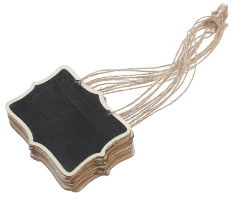SOPOTUTU 10 Stück Teiliges Mini Kreidetafel Doppelseitig Beschriftbar mit Aufhängeschnur Vielseitige Mini Tafel für Hochzeit Marktstände Party Dekoration und Botschaften