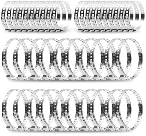 40 Pcs CV Boot Clamp, Stainless Steel Drive Shaft Joint Clamps 20–50mm und 50–120mm Adjustable Hose Clips Assortment Kit Universal Axle Repair Bands Crimp Clamps (20 Small + 20 Large)