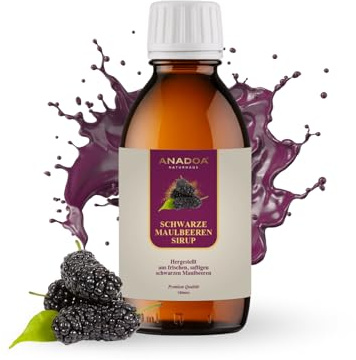 Anadoa Schwarze Maulbeersirup 150 ml | Karadut Surubu | 100% aus schwarzen Maulbeeren (Morus nigra) | Ohne Zuckerzusatz & Zusatzstoffe | Fruchtig-herber Geschmack