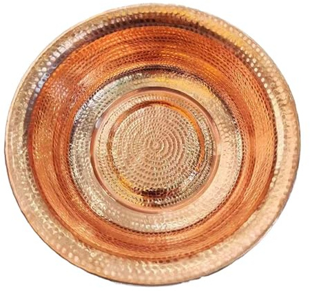 Hand-Hammered Copper Soaking Bowl - Portable Foot Bath Basin, Pedicure Spa Bowl, Campfire Copper Pot for Outdoor & Home, Face Washing, Fire Pit & Decor(16in)