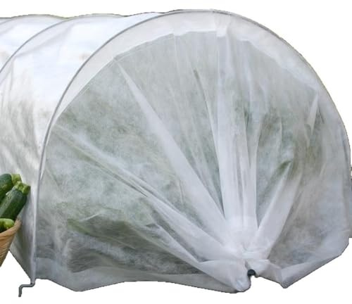 Bâche de protection en non-tissé pour plantes - Protection contre le gel et le jardinage par temps froid - 300 x 45 x 45 cm - Tunnel de plantes avec support - Résistant aux UV