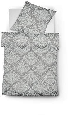 fleuresse Edelflanell Bettwäsche Ornamente grau 1 Bettbezug 155 x 220 cm + 1 Kissenbezug 80 x 80 cm