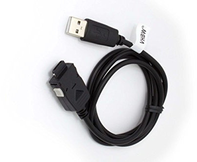 vhbw câble de données USB pour Samsung SGH D500, SGH D500e, SGH D508, SGH D600, SGH E340, SGH E350, SGH E350e, SGH E358 téléphone portable noir 100cm
