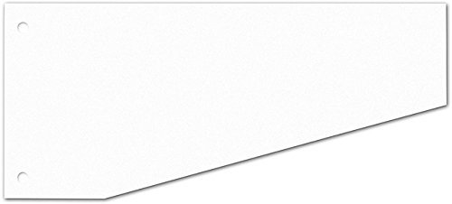 Wekre Trennstreifen, Karton (RC), 190 g/m², 2fach Lochung, 24 x 10,5/5,5 cm, weiß (100 Stück), Sie erhalten 1 Packung á 100 Stück