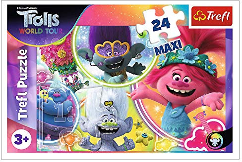 DreamWorks Trolls 14318 Die Musikwelt 3 24 Maxiteile, für Kinder ab 3 Jahren Puzzle Maxi, Farbig