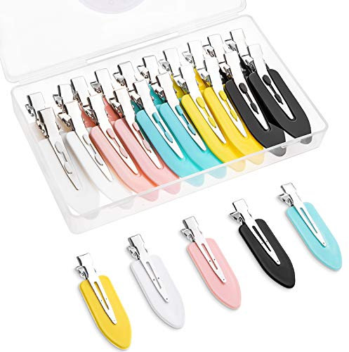 20 Pezzi Fermagli per Capelli Senza Piega con Scatola, Fermagli per Capelli Senza Rughe per le Ragazze le Donne si Lavano il Trucco e Styling dei Capelli (Rosa, Bianco, Nero, Giallo, Verde)