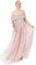 Maya Deluxe Maya Berry Embellished Halter Neck Maxi Dress Robe de Demoiselle d'honneur, Rose givré., 42