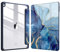 FINTIE Custodia per iPad Air 3a Generazione 10.5 2019 / iPad Pro 10.5 2017 - [Built-in Pencil Holder] Antiurto Sottile Case Posteriore Trasparente Cover con Auto Sveglia/Sonno, Ocean Marble