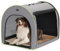 Petsfit Hundebox faltbar für große Hunde, Hundebox für Zuhause Transportbox Hund Zimmerkennel Hund haltbar gemütlich Hundeschlafbox mit Anti-offener Reißverschluss und Plüschkissen, L, Hellgrau