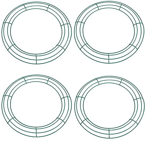 4 Pack Christmas Wire Wreath Rings 14 inch Metal Wreath Frame - 35cm Large Round Wire Wreath Frame for Christmas Wreath Making Rings Base, Wedding Garland Ring, Garden, Home Deco Supplies DIY Crafts
