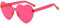 YOJUED Herz Sonnenbrille Randlose Candy Color Herzbrille für Damen Mädchen Love Heart Shape Sunglasses (Rosarot)