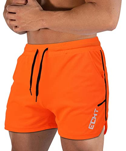 Superora Homme Shorts Sport Short Course à Pied Léger Respirant Séchage Rapide avec Poches - Orange - M