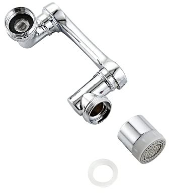 HEGEHE Cabezal rociador de grifo de cocina giratorio de 1080 °, Extensor de grifo de fregadero universal, Grifos Aireador Adaptador Ducha Baño Accesorio (Modo Singular)