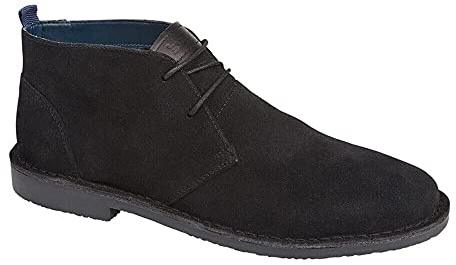 Roamers Mens Suede Desert Boots (10 UK) (Black)