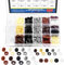 Glarks Lot de 800 capuchons de vis assortis de 2 styles, 9 couleurs, 300 pièces de 4 mm, 5 mm, 6 mm, capuchons à charnière et 500 vis cruciformes