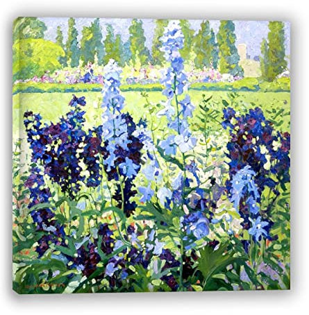 Jane Peterson Berühmte Gemälde Reproduktion. Rittersporn Wohnzimmer Schlafzimmer Dekor Leinwand Wandkunst Bild. Fertig zum Aufhängen, 70 x 70 cm (27,5 x 27,5 Zoll) gerahmt