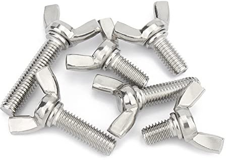 VSOLS 5 Teile/los Flügelschrauben M3 M4 M5 M6 M8 M10 M12 Handanzug Flügelkopf Rändelschrauben 304 Edelstahl DIN316 L: 6-100mm (Length : 65mm x5pcs, Größe : M10)