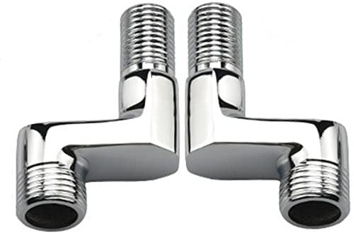 BiaoTeng Adattatore Rubinetto Bagno,Raccordo A Gomito Ottone,Raccordo Eccentrico 1/2 3/4,Raccordo Eccentrico Rubinetto,Riduzione 3/4 X 1/2 Ottone,Cromato A