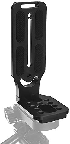 QWORK® Soporte en L para cámara, Forma de L Placa de Liberación Rápida Cámara, para trípode de Interfaz de 1/4, estabilizador, etc
