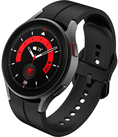 FunBand Cinturino per Samsung Galaxy Watch 5 / 5 Pro / 4 / 4 Classic, 20mm Silicone Braccialetto di Ricambio per Galaxy Watch 42mm / 3, Nero