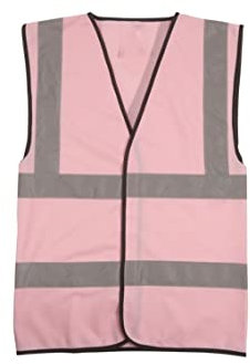 Gilet de travail sans manches avec bandes réfléchissantes pour homme, rose clair, L
