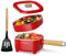 Audecook Electric Hot Pot, Cermic Glaze Non-Stick Frying Pan, Portable Travel Multicooker for Ramen, Steak, Egg, Fried Rice, Oatmeal, Soup, 350W/800W (F(RED/2L With Steamer))