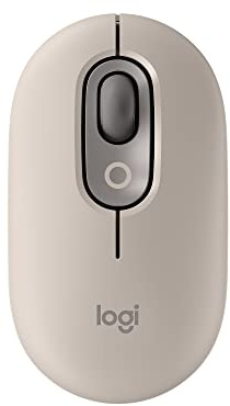 Logitech POP Mouse, Wireless Mouse with Customizable Emojis, SilentTouch Technology, Precision/Speed Scroll, Compact Design, Bluetooth, Multi-Device, OS Compatible - Mist
