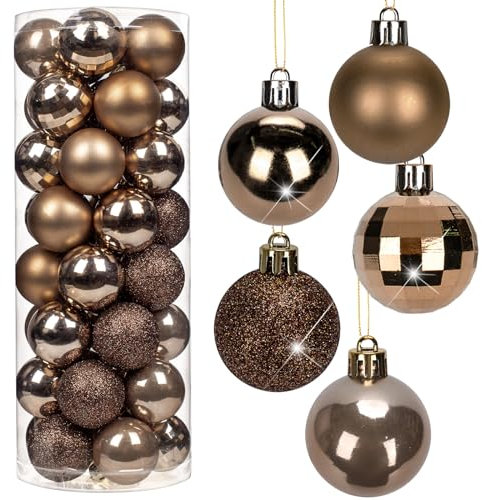 4CM Weihnachtsdeko Weihnachtskugeln, 40 Stücke Bruchsiche Christbaumkugeln Ornamente Weihnachtsbaumschmuck für Weihnachtsbaum Christbaumkugeln Weihnachtsdekoration Kugeln