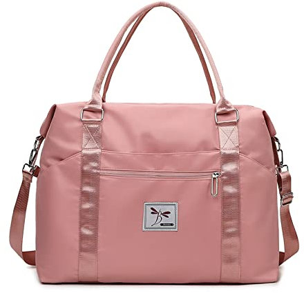 FANDARE Femme Sacs de Voyage Sacs de Sport Cabas de Fitness Sacs de Sport Grand Format Sac à bandoulière Sac à Main Sac à Dos Grande Taille Sac Week-End Voyage Léger Sacs polochons Rose