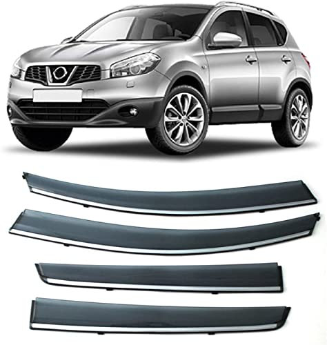 CNLIHT 4 stück Windabweiser Für Nissan Qashqai J10 2008-2015 Auto Seitenfenster Visier Sun Rain Guard Shade Shield Shelter Seitenfenster Luftabweiser