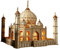 BaronHong 3D-Holzpuzzle für Erwachsene und Teenager, Taj Mahal-Modell mit LED-Licht, 388 Teile, Bastelsets zum Selbstzusammenbau, Denkaufgabe (gelb, M)